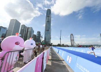 Triathlon test event staged