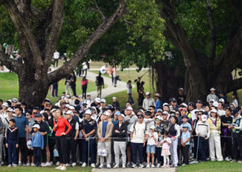 Fans enjoy the atmosphere on the final day of LIV Golf
