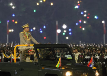 Myanmar junta chief courts region in rare Thai trip