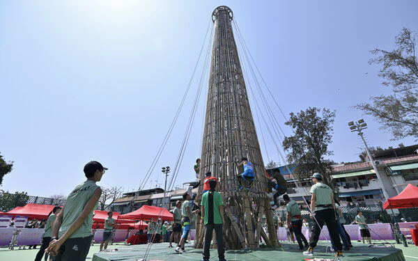 Bun tower ready for climbing carnival