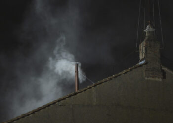 Chimney installed as search begins for new pope