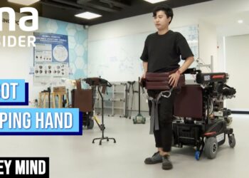 Eldercare robot helps people sit and stand, and catches them if they fall