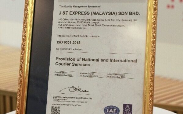 J&T Express Malaysia Achieves ISO 9001:2015 Certification, Setting New Standards in Quality Management