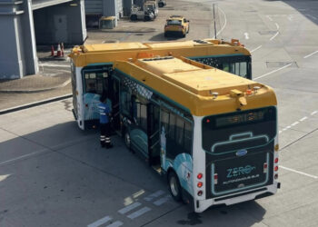 Autonomous bus runs suspended after airport collision