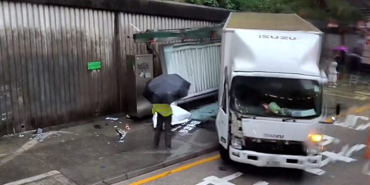 Woman killed as truck slams into Hung Hom bus stop
