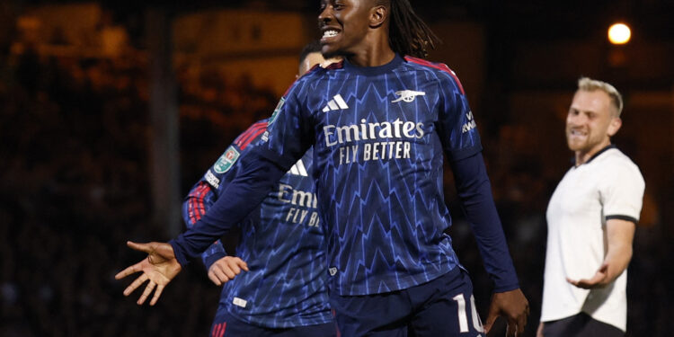 Eze scores first goal for Arsenal in League Cup win