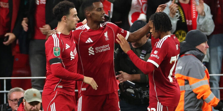 Isak scores first Liverpool goal in League Cup win