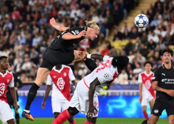 Haaland sees double in Man City draw with Monaco