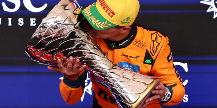 Norris wins in Sao Paulo to extend title lead