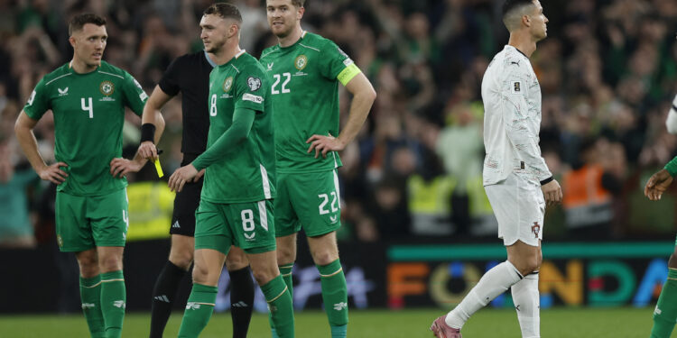 Ronaldo sent off as Ireland stun Portugal in qualifier