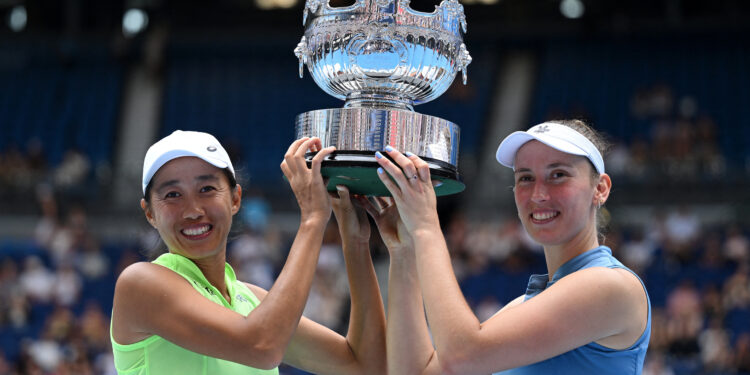 Mertens and Zhang win first Grand Slam as a pair