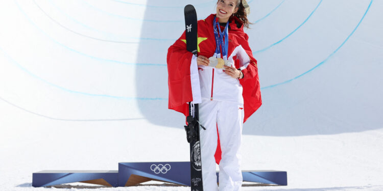 Eileen Gu defends Olympic freeski halfpipe title