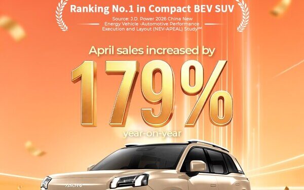 AION V Achieves Another Milestone: Global Sales Up 179% in April, Ranks First in J.D. Power Compact BEV APEAL Study