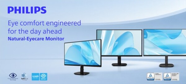 Philips Business Natural-Eyecare Monitor Integrates TÜV Rheinland-Certified Circular Polarization Light to Support All-Day Office Viewing