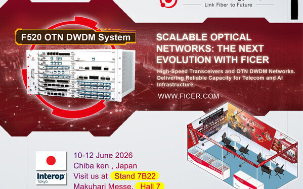 FICER Advancing AI & Telecom Networks with Fiber Optical Transceivers and OTN DWDM at Interop Tokyo 2026.
