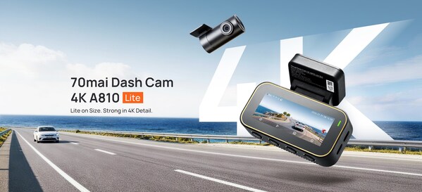 70mai Launches 4K A810 Lite: Compact Dash Cam with 4G Cloud+ Service