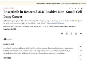 Groundbreaking Achievement: Study of Ensartinib as Postoperative Adjuvant Therapy Published in The New England Journal of Medicine