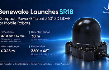 Benewake Introduces Compact, Power-Efficient SR Series 360° 3D LiDARs for Mobile Robots; SR18 Enters Mass Production